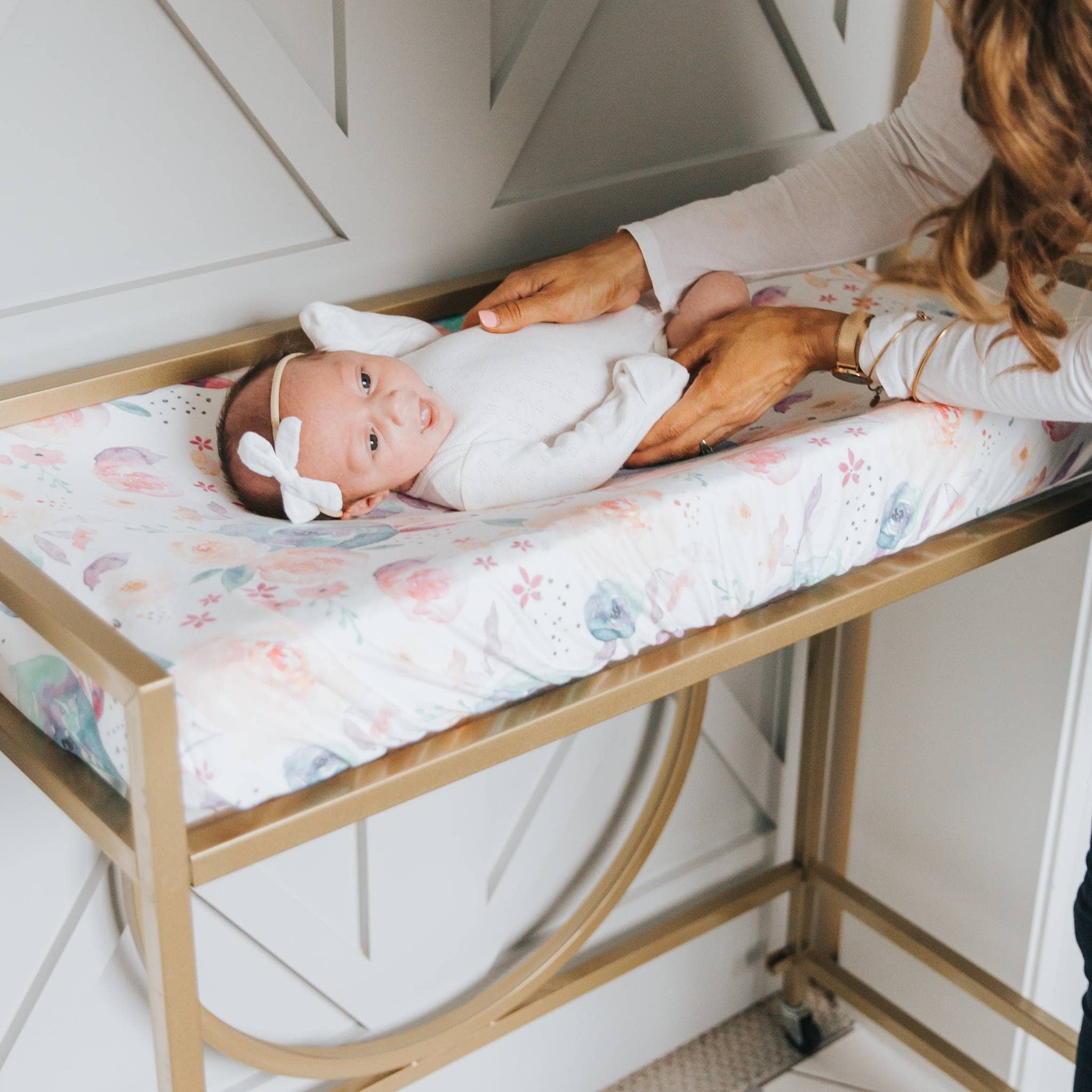 Premium Knit Diaper Changing Pad Cover - Bloom