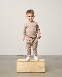 Long Sleeve Ribbed Tee - Mushroom