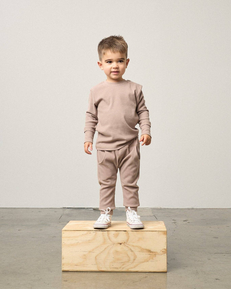 Long Sleeve Ribbed Tee - Mushroom