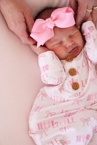 Newborn Baby Knot Gown & Hat Set | Little Sis