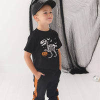 Dinosaur Skeleton Halloween Short Sleeve T-Shirt - Boys