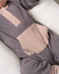 Colorblock Ribbed Romper - Graphite