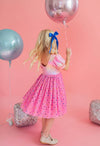 Diana Dress in Pink Confetti Lamé