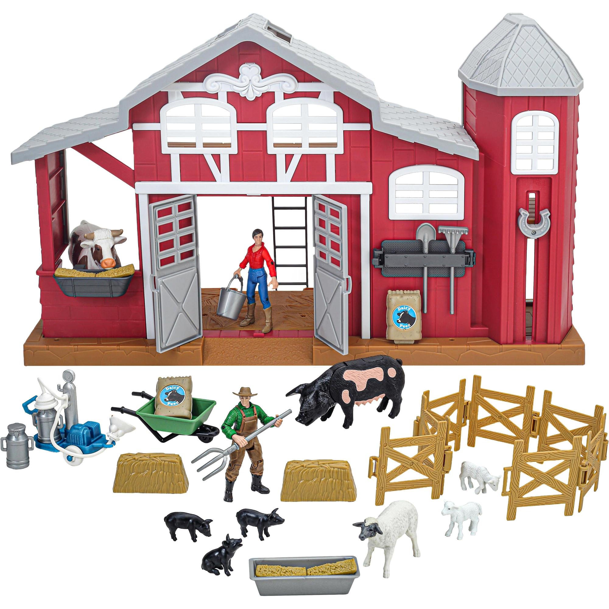Big Country Adventure 38-Piece Dairy Barn Playset