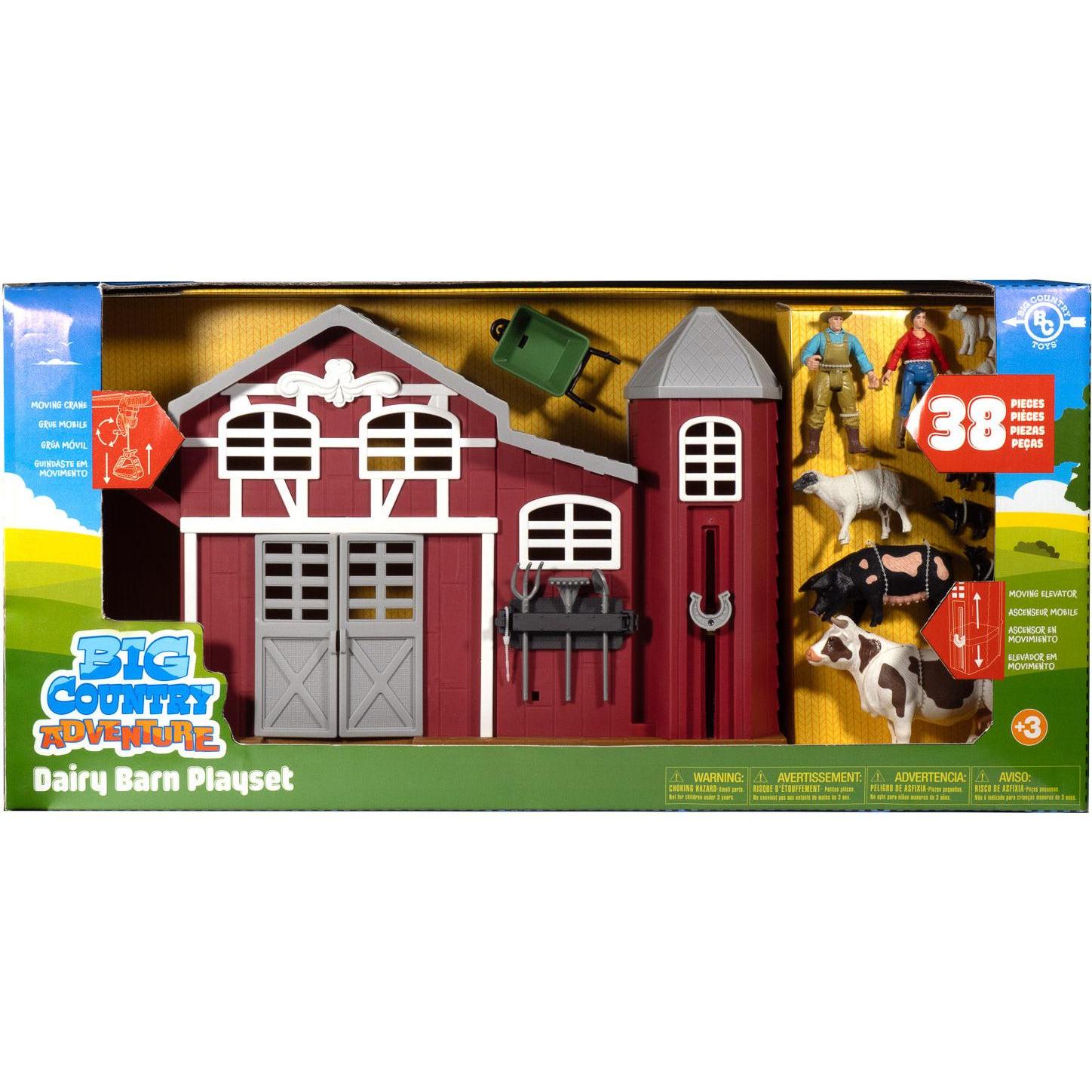 Big Country Adventure 38-Piece Dairy Barn Playset