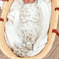 Knit Swaddle Blanket - Jurassic Park Fossils