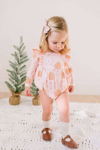 Leah Romper in Gingerbread | Baby Bubble