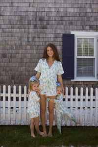 In My Jammers East Coast Hydrangeas Kids Button Up Short Set IMJ x Caitlin Covington