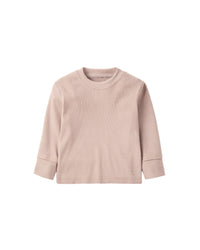 Long Sleeve Ribbed Tee - Mushroom