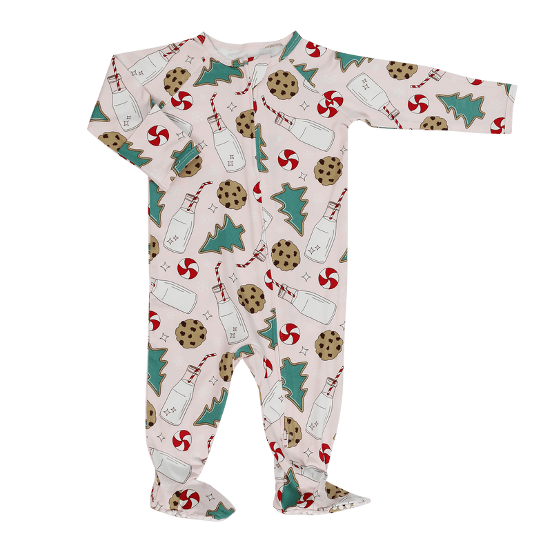 Santa's Cookie Pink Zipper Footie