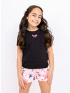 Preppy Goose Sequin Bow Short Sleeve Tee