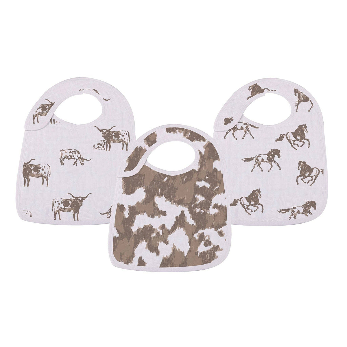 Forever Cowboys & Cowgirls Snap Bibs