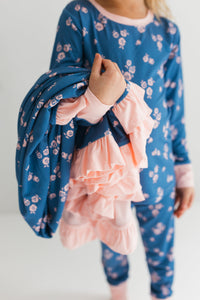 In My Jammers Madelyn Floral Ruffle Blanket