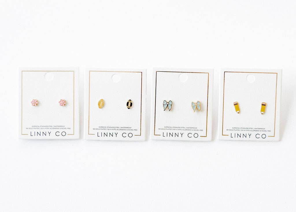Screwback Stud Earrings - Finley Bow