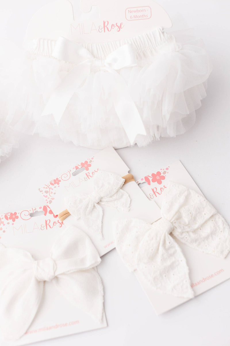Off White Tutu Bloomer: Newborn-6 Months