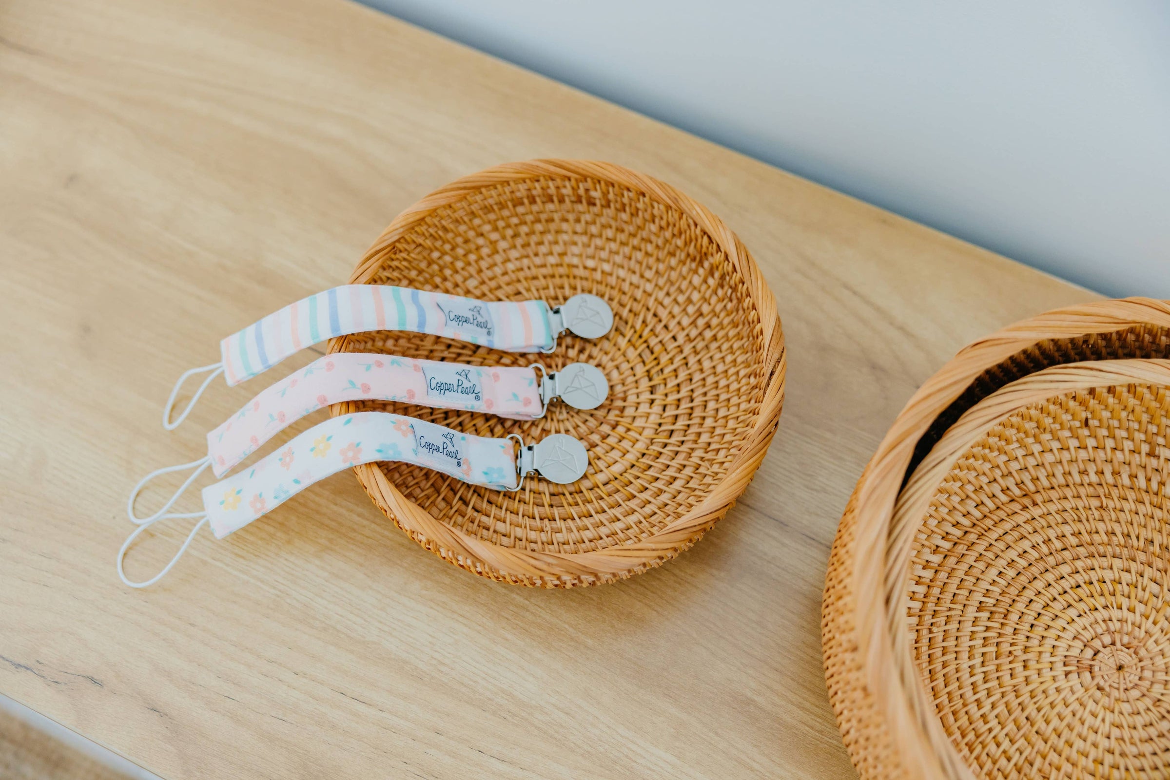 Copper Pearl Binky Clips |Cheery