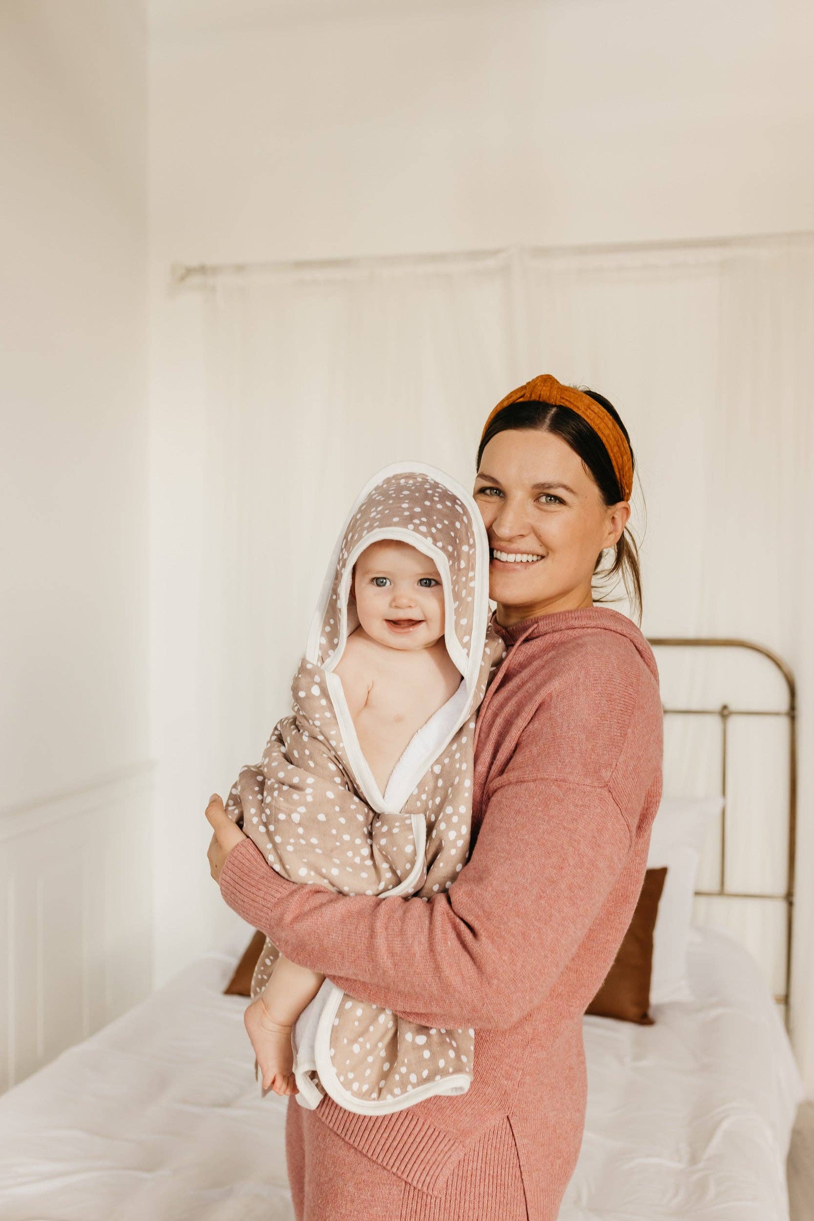 Premium Baby Knit Hooded Towel - Fawn