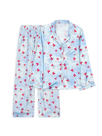 Preppy Goose Disco Cherries Long Sleeve Pajama Pant Set