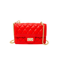 Classic Quilted Large Flap Handbag: Red