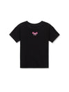 Preppy Goose Sequin Bow Short Sleeve Tee