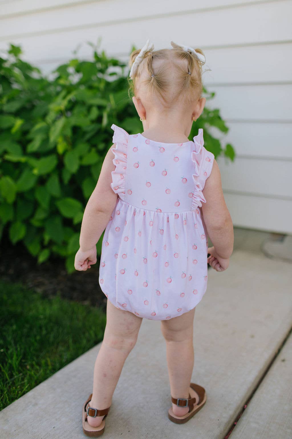 Betsy Bubble in Peach Of My Heart | Baby Onesie