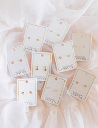 Screwback Stud Earrings - Nora Heart Pink