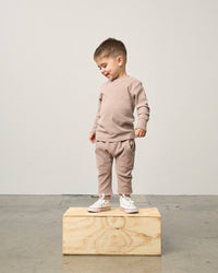 Long Sleeve Ribbed Tee - Mushroom