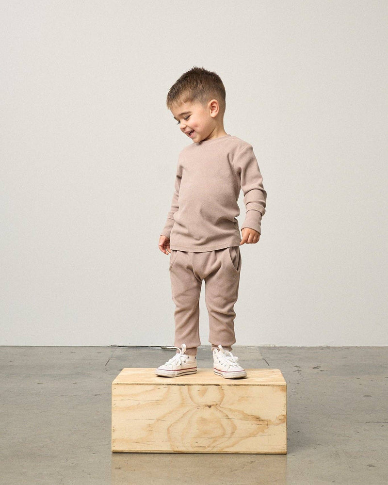 Long Sleeve Ribbed Tee - Mushroom