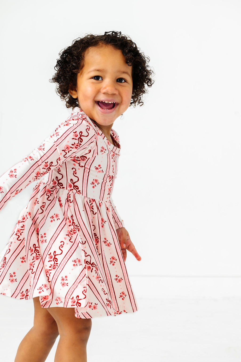 In My Jammers Vintage Love Long Sleeve Twirl Dress