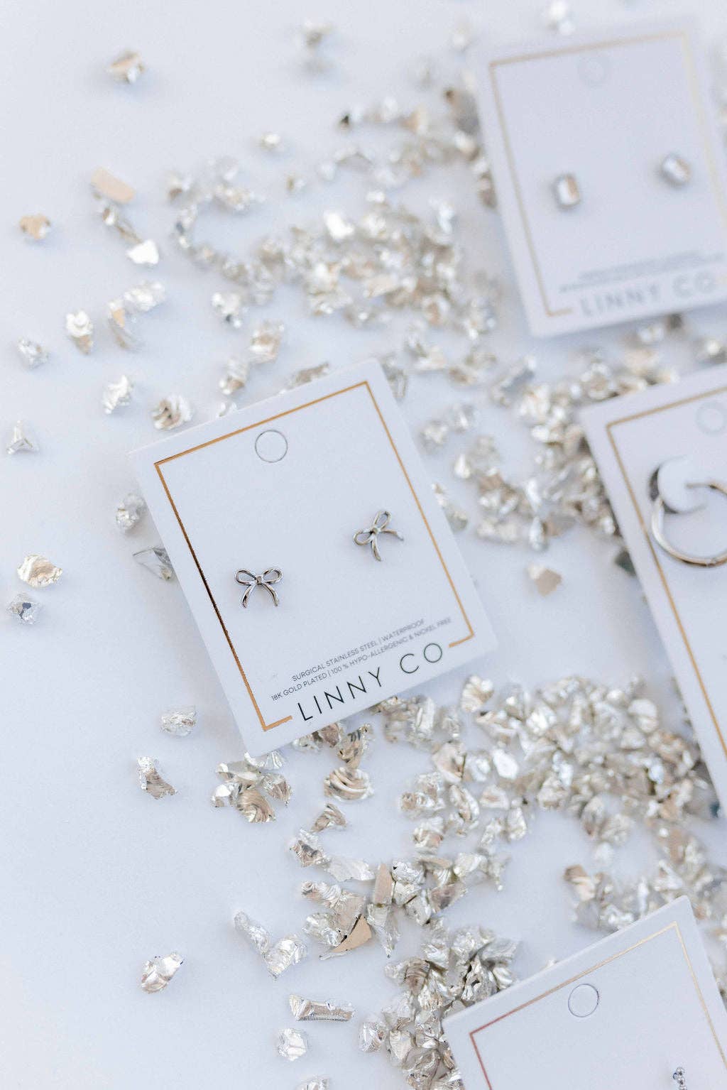 Screwback Stud Earrings - Sadie Bow Silver