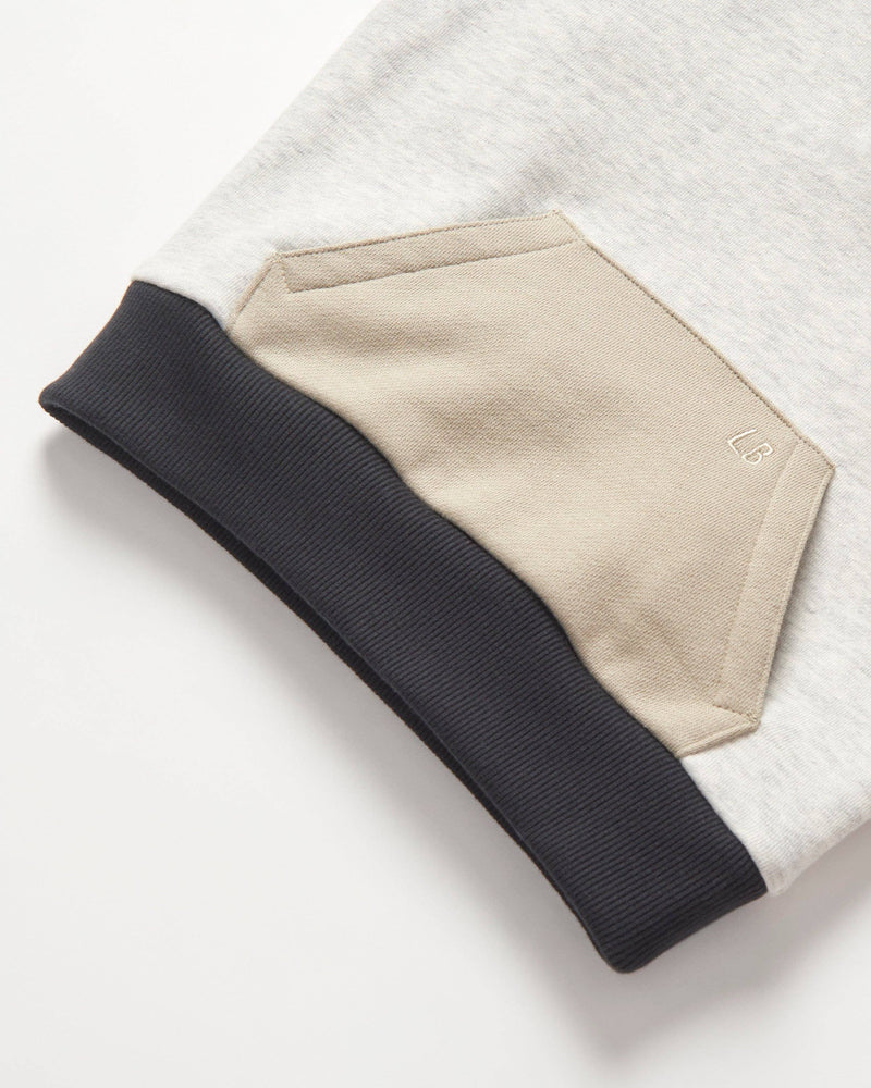 Colorblock Mockneck Pullover - Stone Grey
