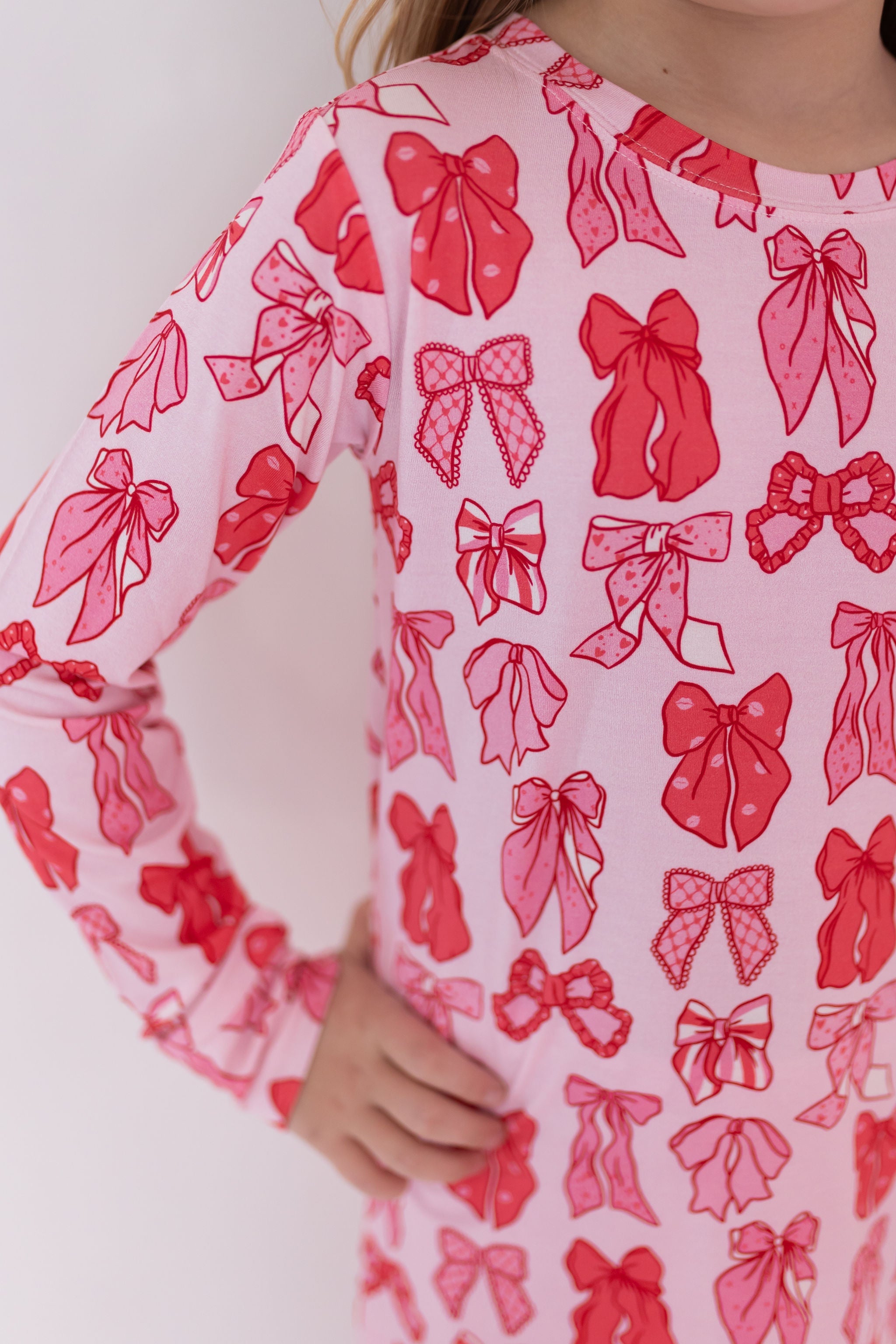 In My Jammers Valentine's Bow Two Piece Set