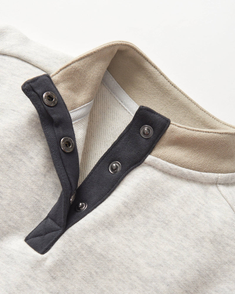 Colorblock Mockneck Pullover - Stone Grey