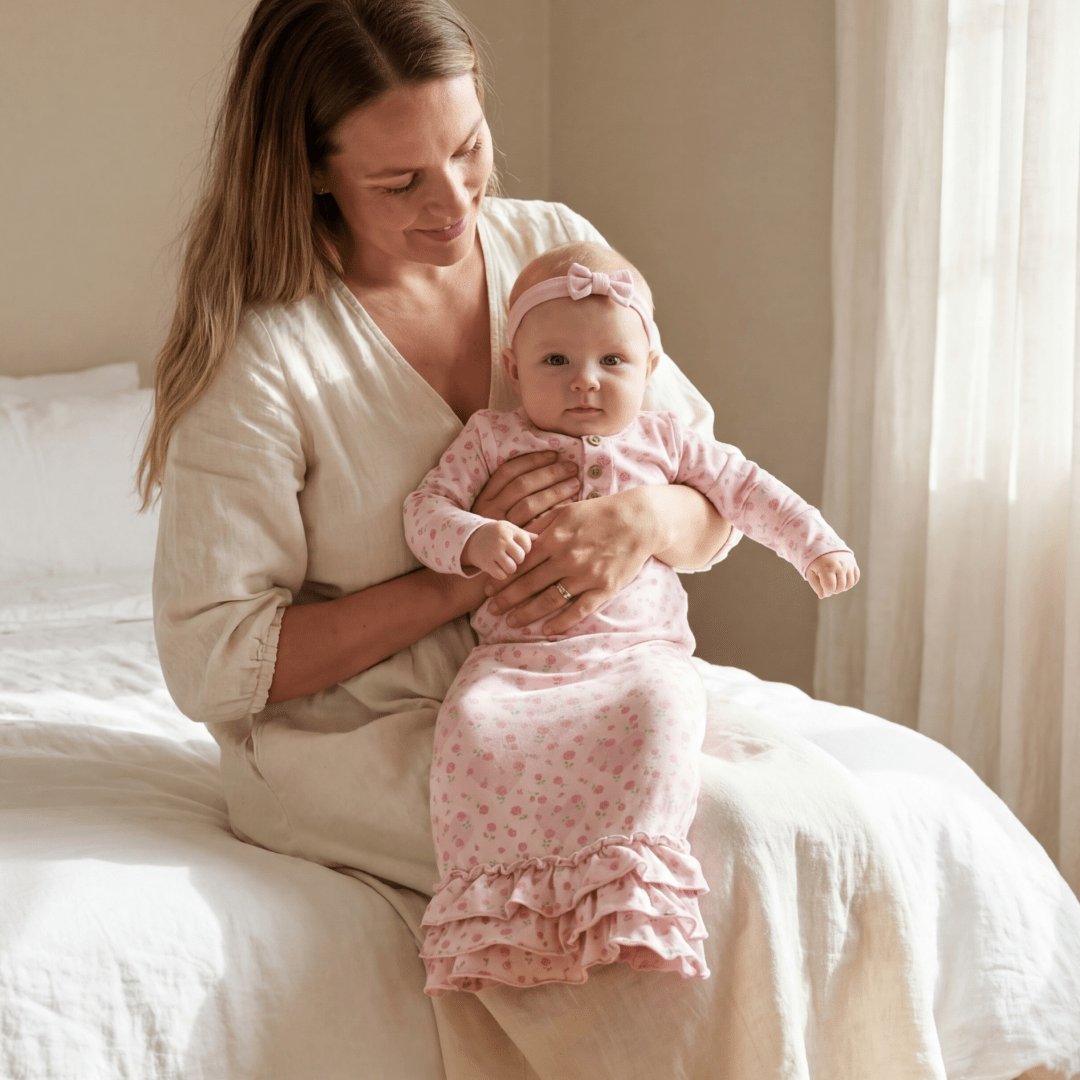 Ruffle Receiving Gown - Double Love