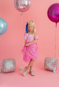 Diana Dress in Pink Confetti Lamé