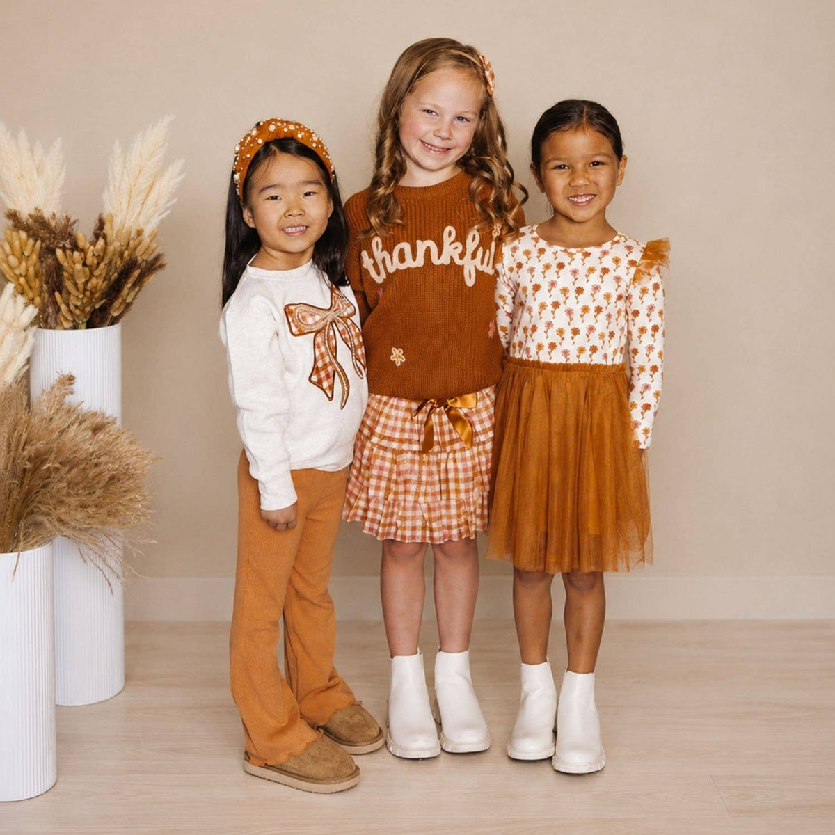 Cinnamon Plaid Tiered Tutu Skirt, Kids