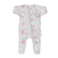 Ruffle Footie - Roses and Lace