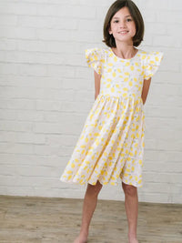 Olivia Dress in Lemon Drop | Pocket Twirl Dress