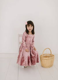 Gwendolyn Dress in Tea Rose Crushed Velvet