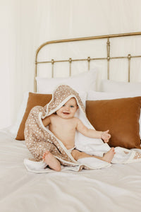Premium Baby Knit Hooded Towel - Fawn