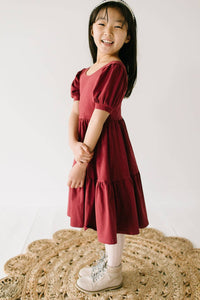 Puff Dress in Wine