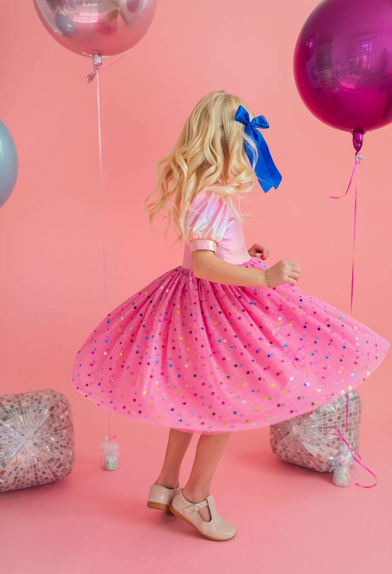 Diana Dress in Pink Confetti Lamé