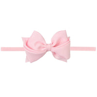 1/4' NYLON HEADBAND W/ BELLA BOW: Light Pink / 3" Small