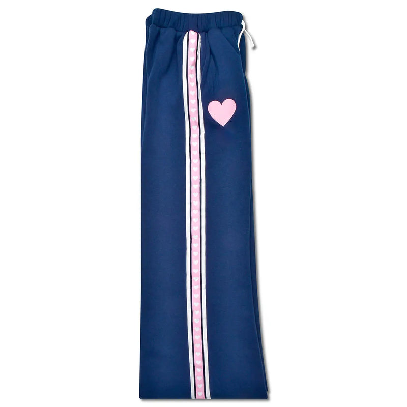 Iscream Loved Navy Blue Wide Leg Sweatpants