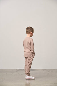 Long Sleeve Ribbed Tee - Mushroom