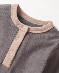 Colorblock Ribbed Romper - Graphite