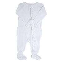Ruffle Footie Whispery White