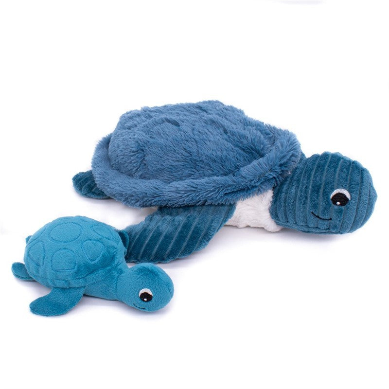 Les Ptipotos Sauvenou Turtle Plush Toy Mother And Her Blue Baby