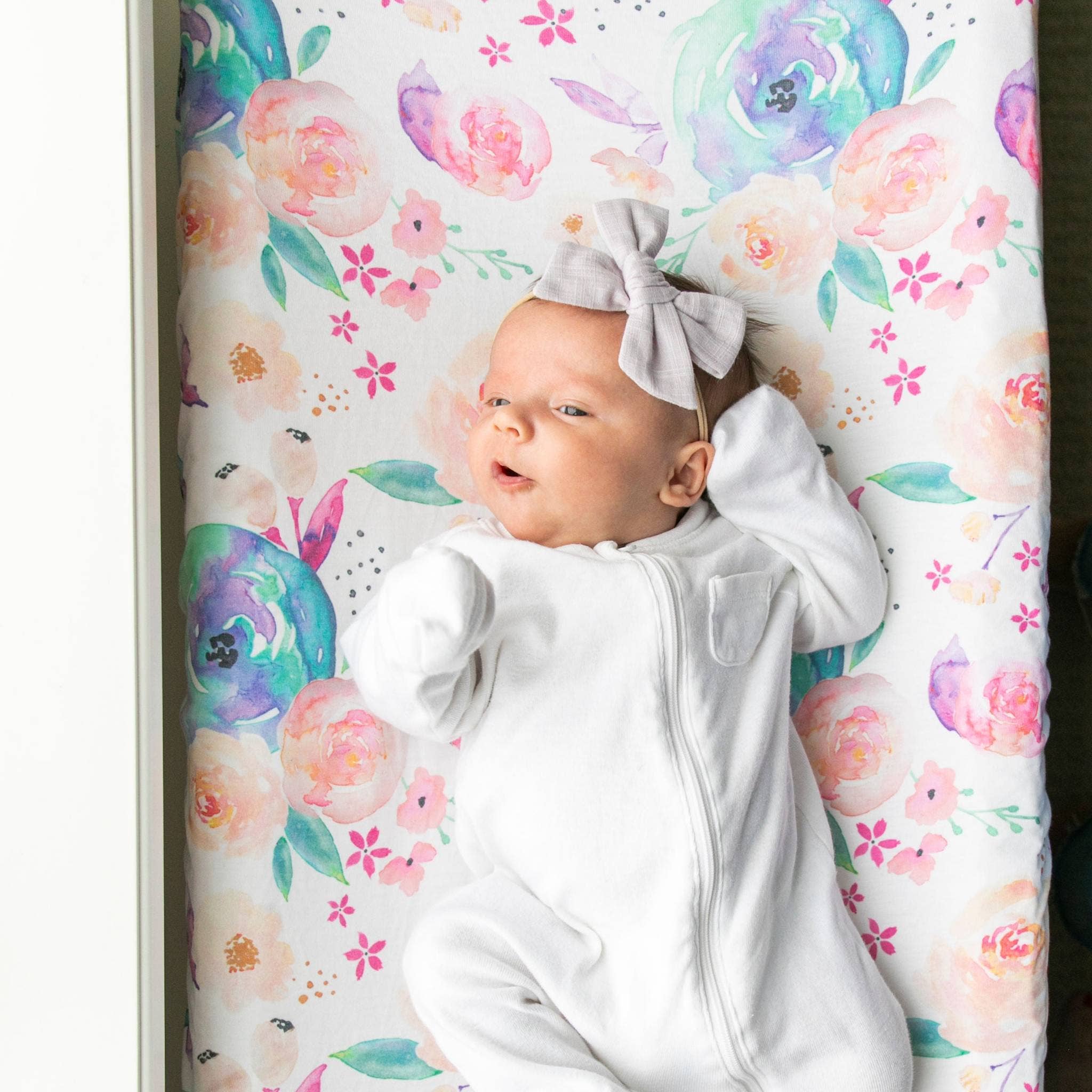 Premium Knit Diaper Changing Pad Cover - Bloom