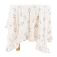 Ruffle Blanket - Roses White: Roses White